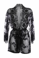 Obsessive Graceful kimono koronkowe z paskiem czarne one size