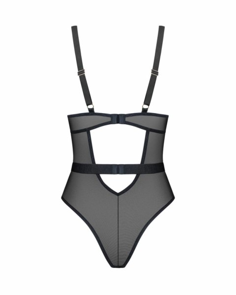 Obsessive Vila Blanes Teddy Black - Elegancki jednoczęściowy model z haftem Obsessive Vila Blanes Teddy Black - Elegancki jednoczęściowy model z haftem