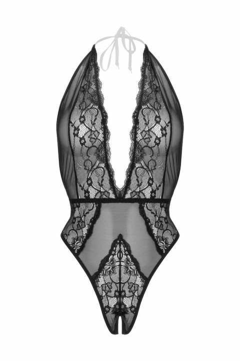 Passion Dina bodysuit czarny z koronką i odsłoniętym krokiem Passion Dina bodysuit czarny z koronką i odsłoniętym krokiem