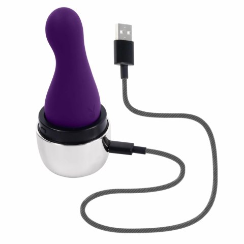 Playboy The Jet Set Vibe Purple - Elegancki wibrator silikonowy USB Playboy The Jet Set Vibe Purple - Elegancki wibrator silikonowy USB