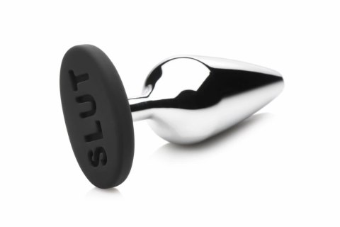 XR Brands Butt Slut Metal Plug srebrny aluminiowy z silikonową bazą XR Brands Butt Slut Metal Plug srebrny aluminiowy z silikonową bazą