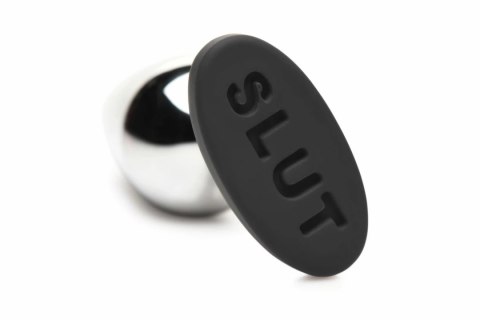 XR Brands Butt Slut Metal Plug srebrny aluminiowy z silikonową bazą XR Brands Butt Slut Metal Plug srebrny aluminiowy z silikonową bazą