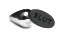 XR Brands Butt Slut Metal Plug srebrny aluminiowy z silikonową bazą