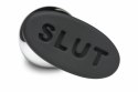 XR Brands Butt Slut Metal Plug srebrny aluminiowy z silikonową bazą