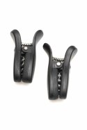 XR Brands Dark Grip czarne zaciski wibrujące z etui Master Series