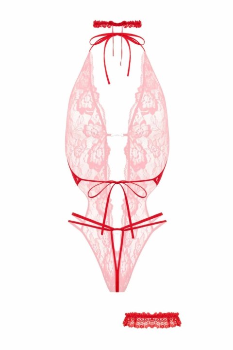 Renee Body Open-Crotch Red - Elastyczny Komplet Bielizny Damskiej Renee Body Open-Crotch Red - Elastyczny Komplet Bielizny Damskiej