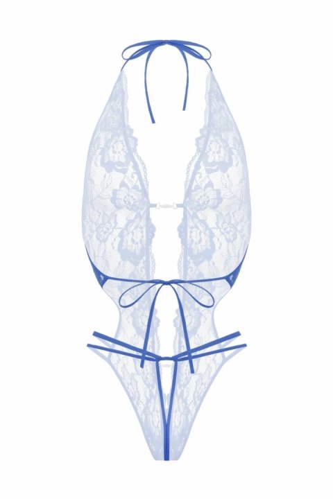 Renee Body z Otwartym Krokiem Cekiny Niebieski Koronkowy SoftLine Renee Body z Otwartym Krokiem Cekiny Niebieski Koronkowy SoftLine