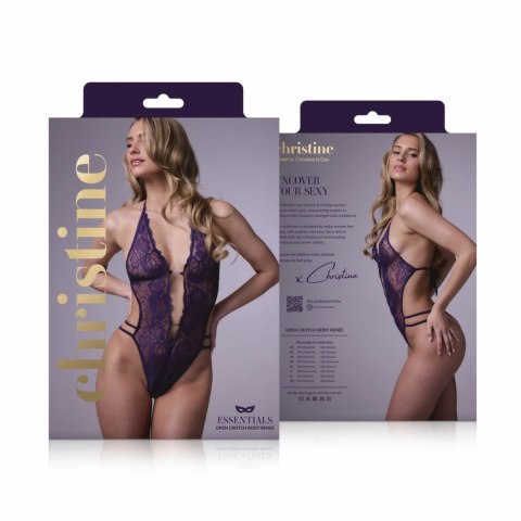 Renee Koronkowe Body Open Crotch Fioletowe Regulowane Ramiączka Renee Koronkowe Body Open Crotch Fioletowe Regulowane Ramiączka