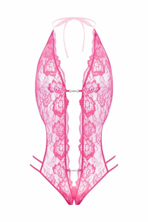 Renee Lace Body Pink z Odkrytym Krocze - Regulowane Paski Renee Lace Body Pink z Odkrytym Krocze - Regulowane Paski