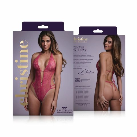 Renee Lace Body Pink z Odkrytym Krocze - Regulowane Paski Renee Lace Body Pink z Odkrytym Krocze - Regulowane Paski