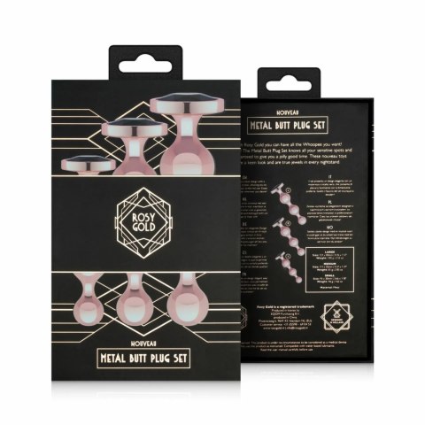 Rosy Gold Zestaw Metalowych Zatyczek 3 szt. Rose Gold Dekoracyjny Kryształ Rosy Gold Zestaw Metalowych Zatyczek 3 szt. Rose Gold Dekoracyjny Kryształ