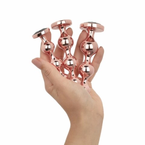 Rosy Gold Zestaw Metalowych Zatyczek 3 szt. Rose Gold Dekoracyjny Kryształ Rosy Gold Zestaw Metalowych Zatyczek 3 szt. Rose Gold Dekoracyjny Kryształ