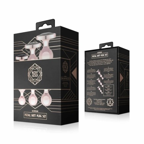 Rosy Gold Zestaw Metalowych Zatyczek 3 szt. Rose Gold Dekoracyjny Kryształ Rosy Gold Zestaw Metalowych Zatyczek 3 szt. Rose Gold Dekoracyjny Kryształ