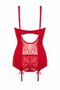 Vibe Couture Marzia czerwony zestaw top z paskami i figi koronkowe