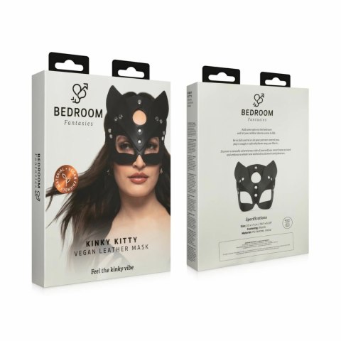 Bedroom Fantasies Kinky Kitty Mask Czarna - Skorzana Maska Regulowana Bedroom Fantasies Kinky Kitty Mask Czarna - Skorzana Maska Regulowana