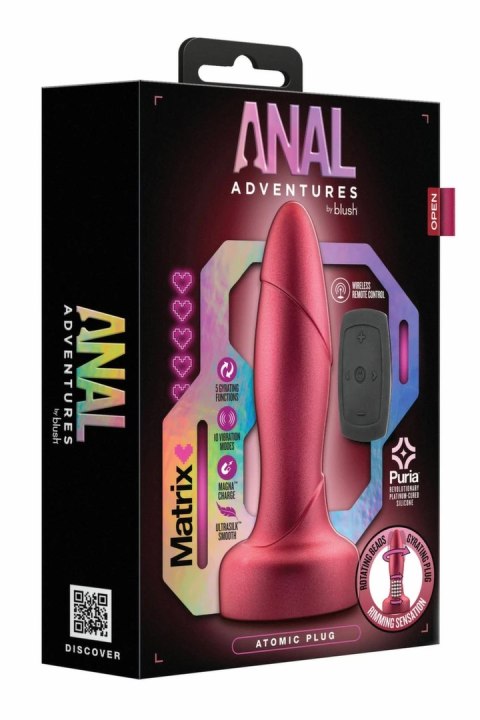 Blush Anal Adventures Matrix Atomic Plug Martian Wine z pilotem, 5 trybow Blush Anal Adventures Matrix Atomic Plug Martian Wine z pilotem, 5 trybow
