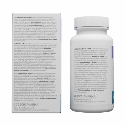 Cobeco CC Fabulous Breasts 90 tabletek - formuła ziołowa z wapniem Cobeco CC Fabulous Breasts 90 tabletek - formuła ziołowa z wapniem