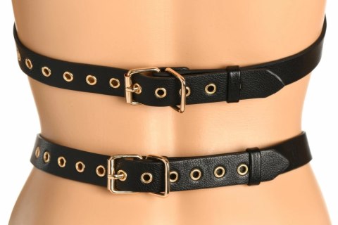 XR Brands Body Harness Black - Regulowany pas z mankietami XR Brands Body Harness Black - Regulowany pas z mankietami