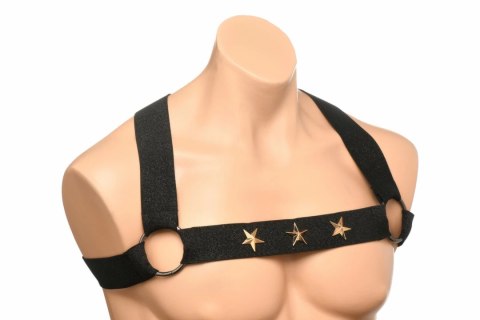 XR Brands Chest Harness z opaskami na ramiona czarny uniwersalny XR Brands Chest Harness z opaskami na ramiona czarny uniwersalny