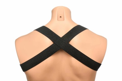 XR Brands Chest Harness z opaskami na ramiona czarny uniwersalny XR Brands Chest Harness z opaskami na ramiona czarny uniwersalny