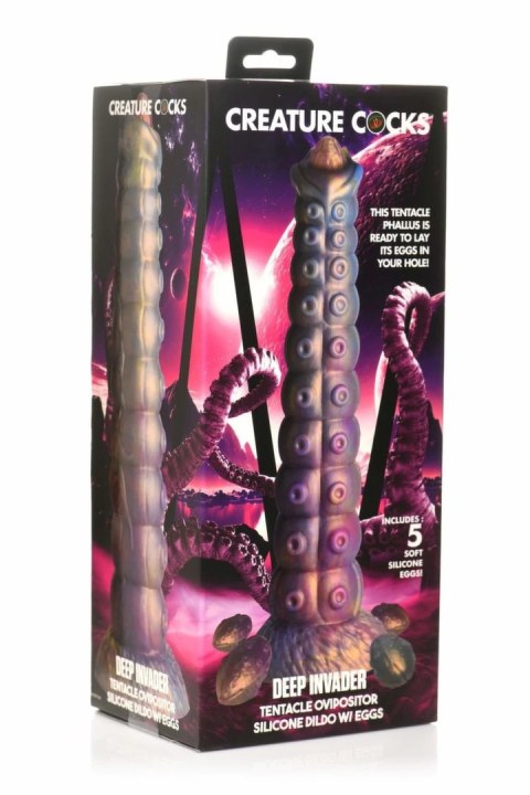 XR Brands Deep Invader silikonowy model tentacle z jajami, kolorowy XL XR Brands Deep Invader silikonowy model tentacle z jajami, kolorowy XL