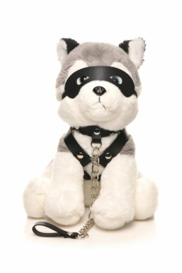 XR Brands Max Husky Pluszowy Pupil Szary Biały Zestaw Akcesoriow