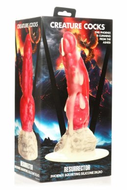 XR Brands Resurrector Phoenix model silikonowy z funkcją rozprysku Red/White