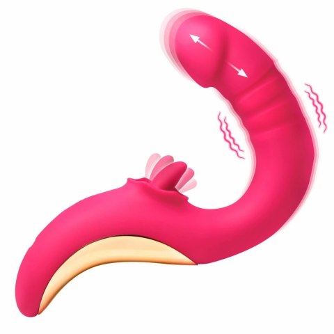 XR Brands Tease & Please Pink - Model z funkcją ruchu i stymulacji języczkiem XR Brands Tease & Please Pink - Model z funkcją ruchu i stymulacji języczkiem