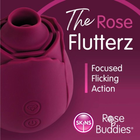 Skins Rose Buddies The Rose Flutterz wibrujący model silikonowy burgund Skins Rose Buddies The Rose Flutterz wibrujący model silikonowy burgund