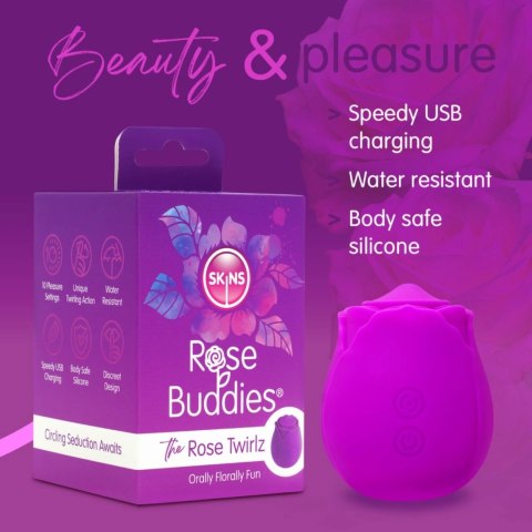 Skins Rose Buddies The Rose Twirlz - kompaktowy wibrator pulsacyjny USB Skins Rose Buddies The Rose Twirlz - kompaktowy wibrator pulsacyjny USB